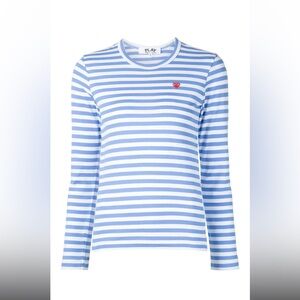 Comme Des Garçons Play heart logo striped T-shirt